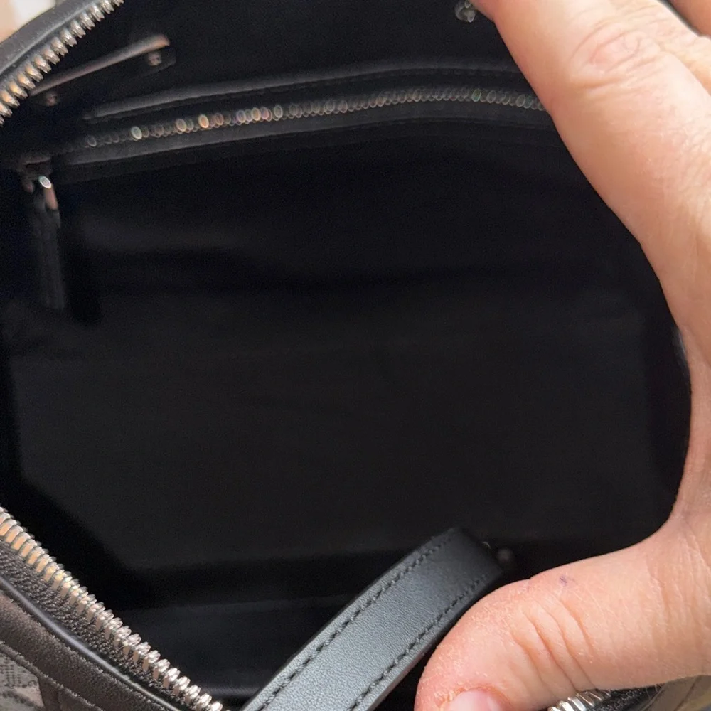 NWT MCM Black Denim Visetos Monogram Boston Bag
